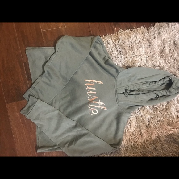 Hustle crop hoodie sweatshirt - Picture 2 of 2